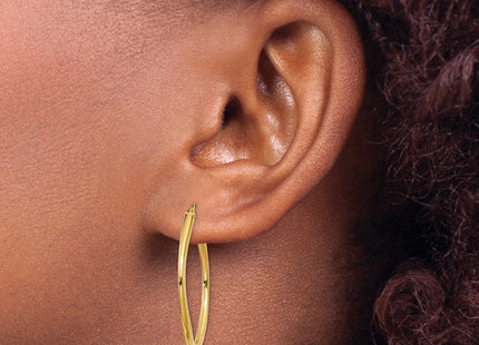 14K gold hoop earrings, another view
