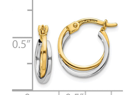 14k Two-tone Earrings Style TL697 - Classique Jewelry Inc.