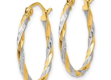 14k Yellow & Rhodium Earrings Style TL699 - Classique Jewelry Inc.