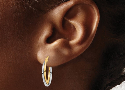 14K gold hoop earrings, another view
