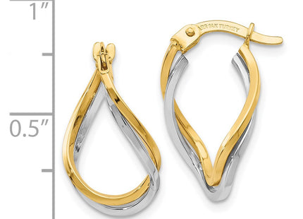 14k Two-tone Earrings Style TL704 - Classique Jewelry Inc.