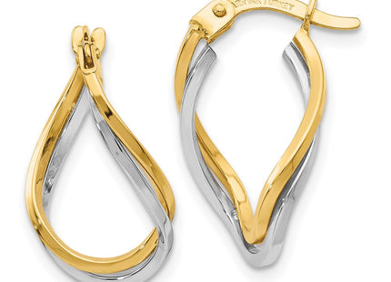 14k Two-tone Earrings Style TL704 - Classique Jewelry Inc.