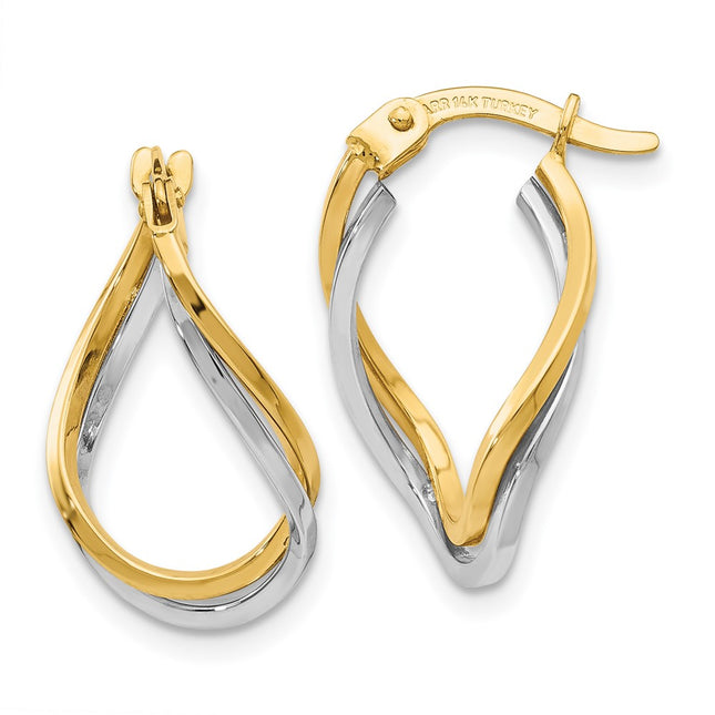 14k Two-tone Earrings Style TL704 - Classique Jewelry Inc.