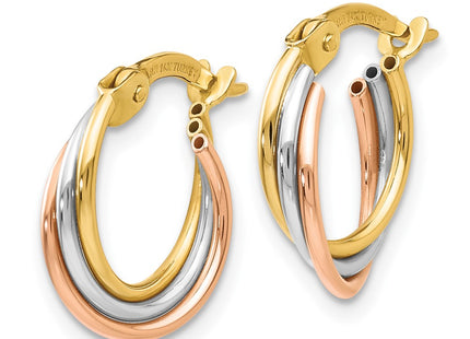 14k Tri-Color Earrings Style TL712 - Classique Jewelry Inc.