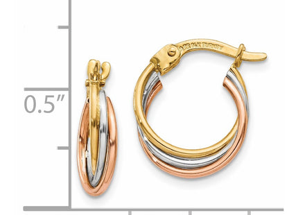 14k Tri-Color Earrings Style TL712 - Classique Jewelry Inc.
