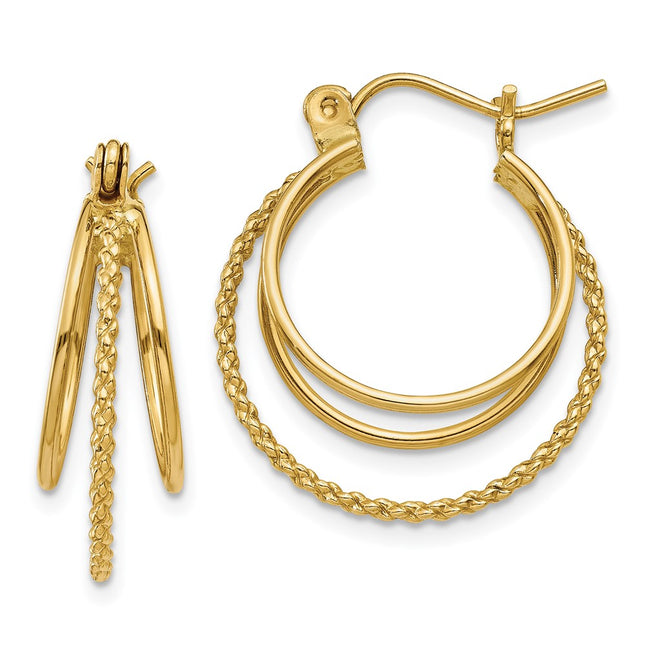 14k Yellow Gold Earrings Style TL720 - Classique Jewelry Inc.