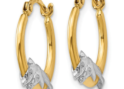 14k Yellow & Rhodium Earrings Style TL729 - Classique Jewelry Inc.