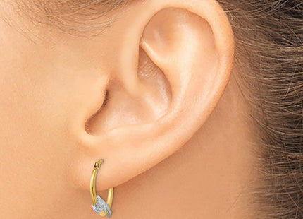14k Yellow & Rhodium Earrings Style TL729 - Classique Jewelry Inc.