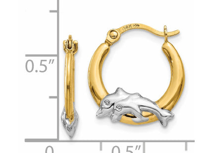 14k Yellow & Rhodium Earrings Style TL729 - Classique Jewelry Inc.