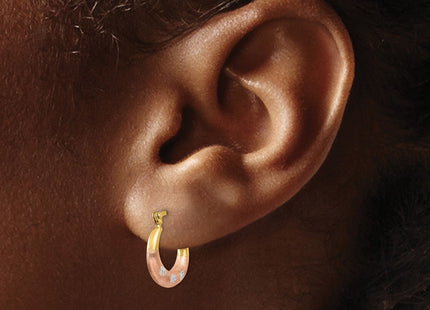 14k Yellow & Rhodium Earrings Style TL731 - Classique Jewelry Inc.