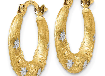 14k Yellow & Rhodium Earrings Style TL732 - Classique Jewelry Inc.