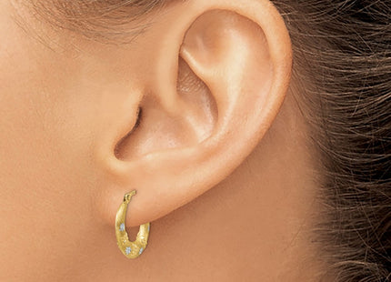 14k Yellow & Rhodium Earrings Style TL732 - Classique Jewelry Inc.