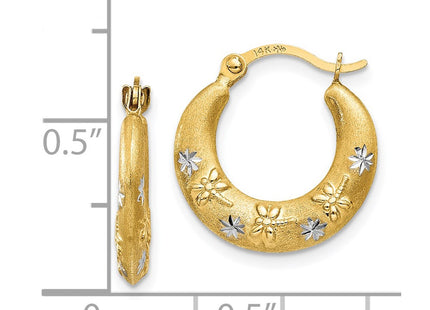 14k Yellow & Rhodium Earrings Style TL732 - Classique Jewelry Inc.