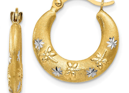 14k Yellow & Rhodium Earrings Style TL732 - Classique Jewelry Inc.