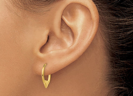 14K white gold heart hoop earrings, another view
