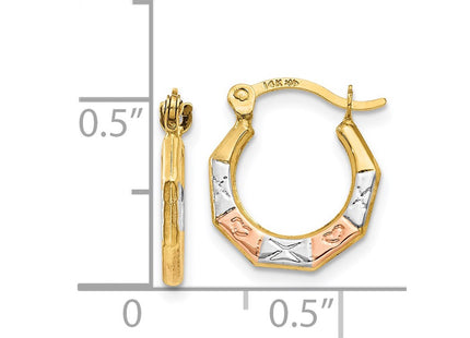 14k Yellow & Rhodium Earrings Style TL735 - Classique Jewelry Inc.