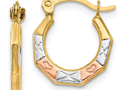 14k Yellow & Rhodium Earrings Style TL735 - Classique Jewelry Inc.