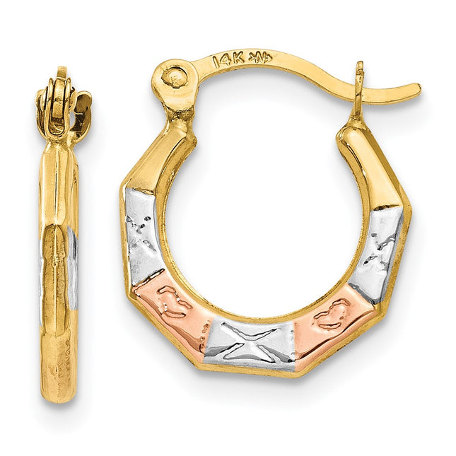 14k Yellow & Rhodium Earrings Style TL735 - Classique Jewelry Inc.