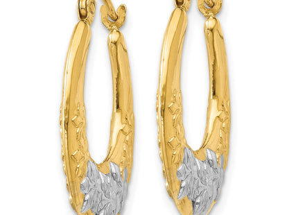 14k Yellow & Rhodium Earrings Style TL741 - Classique Jewelry Inc.
