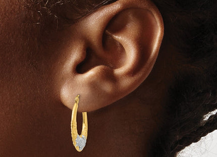 14k Yellow & Rhodium Earrings Style TL741 - Classique Jewelry Inc.