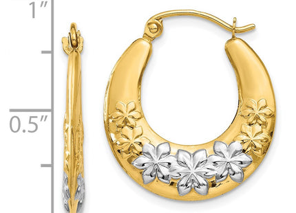 14k Yellow & Rhodium Earrings Style TL741 - Classique Jewelry Inc.