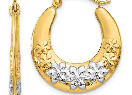 14k Yellow & Rhodium Earrings Style TL741 - Classique Jewelry Inc.