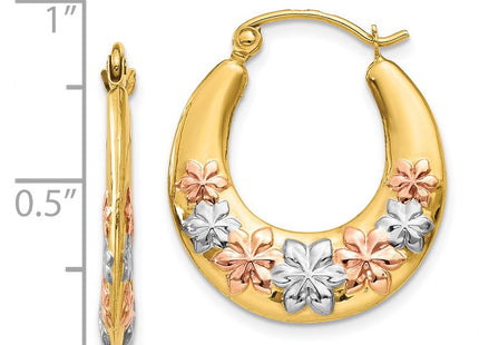 14k Yellow & Rhodium Earrings Style TL742 - Classique Jewelry Inc.