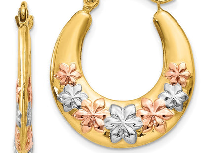 14k Yellow & Rhodium Earrings Style TL742 - Classique Jewelry Inc.