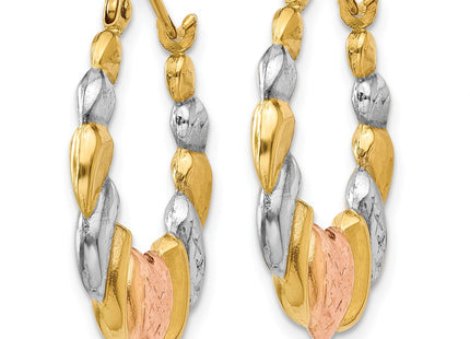 14k Yellow & Rhodium Earrings Style TL743 - Classique Jewelry Inc.