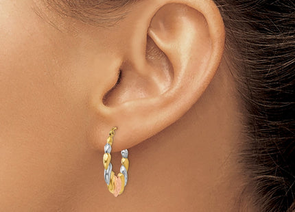 14k Yellow & Rhodium Earrings Style TL743 - Classique Jewelry Inc.