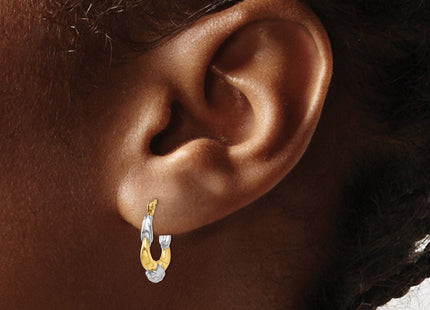 14k Yellow & Rhodium Earrings Style TL755 - Classique Jewelry Inc.