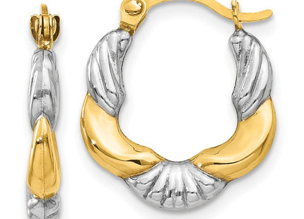 14k Yellow & Rhodium Earrings Style TL755 - Classique Jewelry Inc.