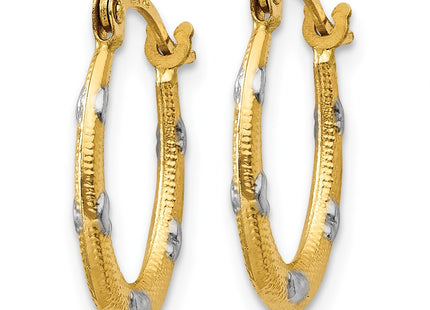 14k Yellow & Rhodium Earrings Style TL756 - Classique Jewelry Inc.