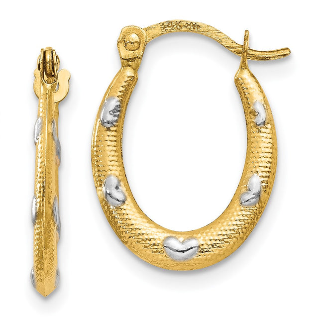 14k Yellow & Rhodium Earrings Style TL756 - Classique Jewelry Inc.