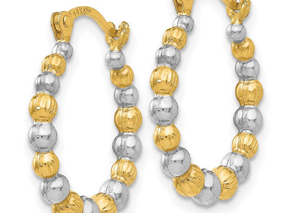 14k Yellow & Rhodium Earrings Style TL758 - Classique Jewelry Inc.