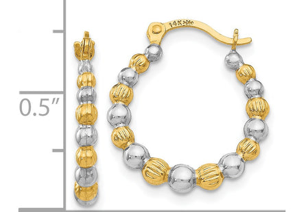 14k Yellow & Rhodium Earrings Style TL758 - Classique Jewelry Inc.