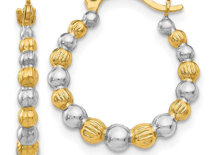 14k Yellow & Rhodium Earrings Style TL758 - Classique Jewelry Inc.