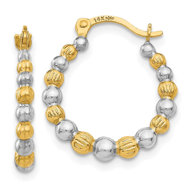 14k Yellow & Rhodium Earrings Style TL758 - Classique Jewelry Inc.