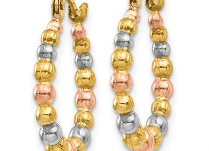 14k Yellow & Rhodium Earrings Style TL759 - Classique Jewelry Inc.