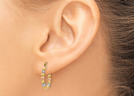 14k Yellow & Rhodium Earrings Style TL759 - Classique Jewelry Inc.
