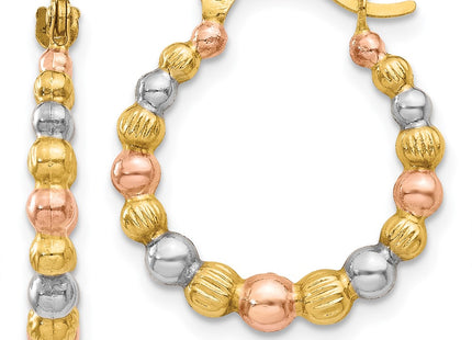 14k Yellow & Rhodium Earrings Style TL759 - Classique Jewelry Inc.