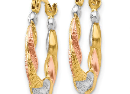 14k Yellow & Rhodium Earrings Style TL761 - Classique Jewelry Inc.