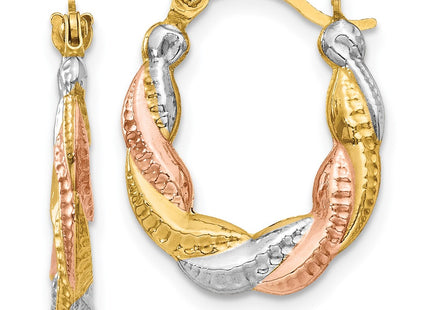 14k Yellow & Rhodium Earrings Style TL761 - Classique Jewelry Inc.