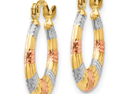 14k Yellow & Rhodium Earrings Style TL762 - Classique Jewelry Inc.
