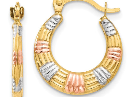 14k Yellow & Rhodium Earrings Style TL762 - Classique Jewelry Inc.