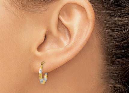 14k Yellow & Rhodium Earrings Style TL763 - Classique Jewelry Inc.
