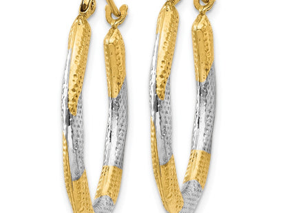 14k Yellow & Rhodium Earrings Style TL764 - Classique Jewelry Inc.