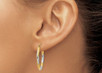 14k Yellow & Rhodium Earrings Style TL764 - Classique Jewelry Inc.