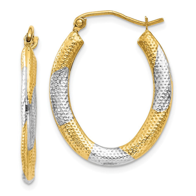 14k Yellow & Rhodium Earrings Style TL764 - Classique Jewelry Inc.