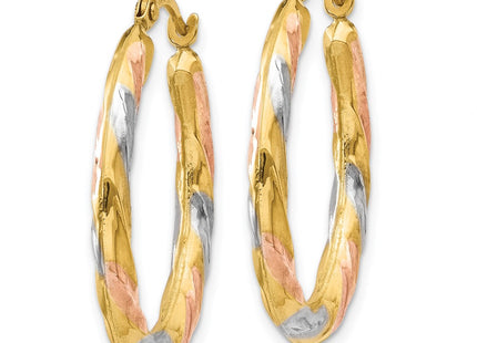 14k Yellow & Rhodium Earrings Style TL770 - Classique Jewelry Inc.